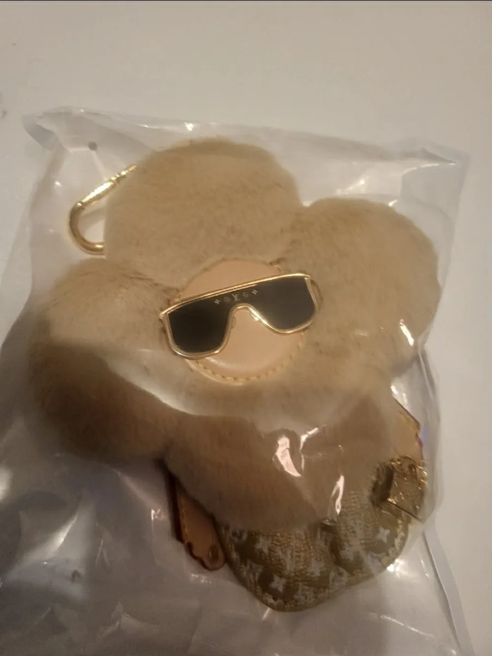 Lv Vivienne Flower Fur Bag Charm Keychain